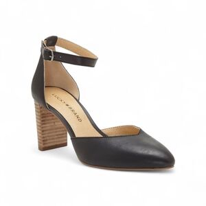 Lucky Brand Mariannah Pumps Womens 8.5 Black Ankle Strap Block Heel NWOB